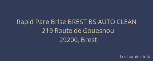 Rapid Pare Brise BREST BS AUTO CLEAN