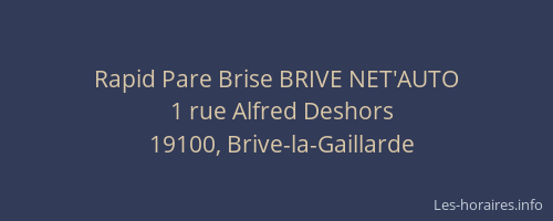 Rapid Pare Brise BRIVE NET'AUTO