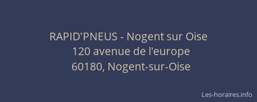 RAPID'PNEUS - Nogent sur Oise