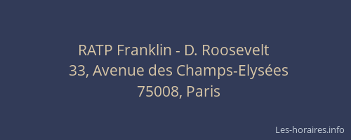 RATP Franklin - D. Roosevelt 