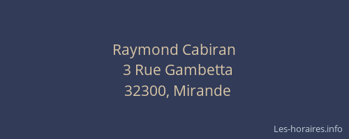 Raymond Cabiran
