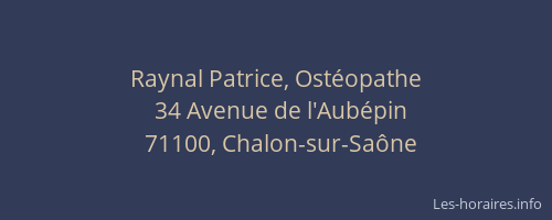 Raynal Patrice, Ostéopathe