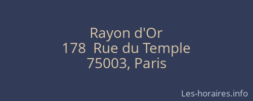 Rayon d'Or