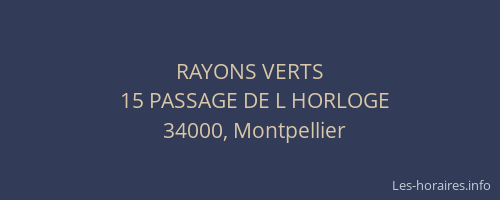 RAYONS VERTS