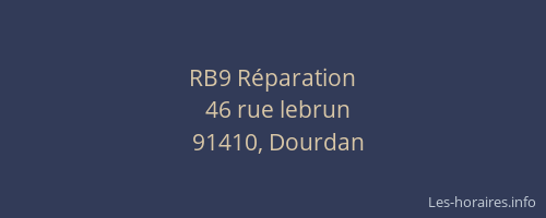 RB9 Réparation