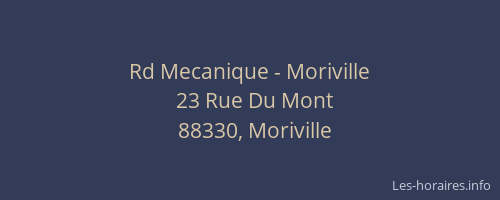Rd Mecanique - Moriville