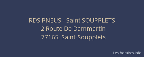 RDS PNEUS - Saint SOUPPLETS