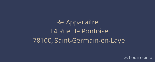 R&eacute;-Apparaitre
