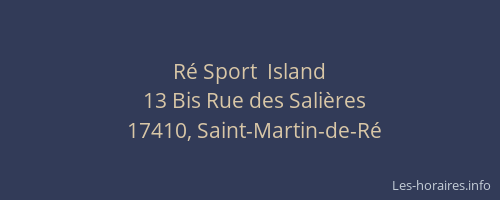R&eacute; Sport  Island