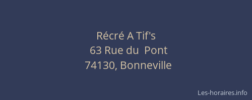R&eacute;cr&eacute; A Tif's