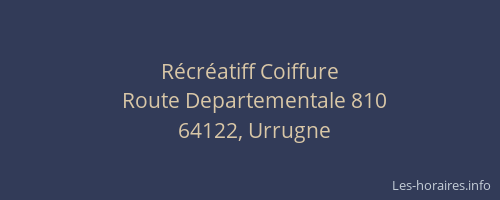 R&eacute;cr&eacute;atiff Coiffure