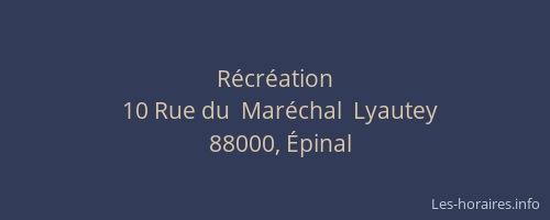 R&eacute;cr&eacute;ation