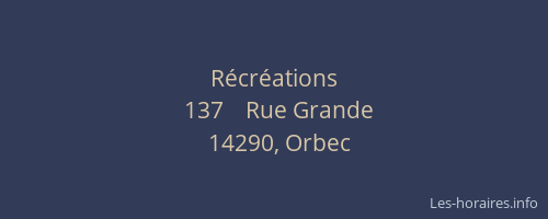 R&eacute;cr&eacute;ations
