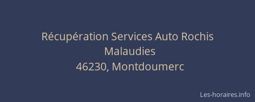 R&eacute;cup&eacute;ration Services Auto Rochis