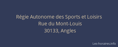 R&eacute;gie Autonome des Sports et Loisirs