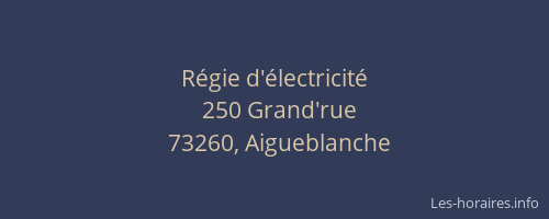 R&eacute;gie d'&eacute;lectricit&eacute;