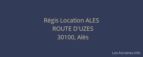 Régis Location ALES