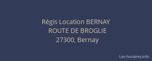 R&eacute;gis Location BERNAY