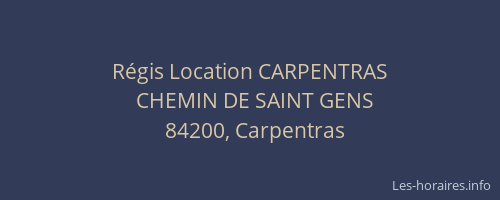 R&eacute;gis Location CARPENTRAS