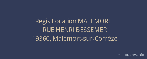 R&eacute;gis Location MALEMORT