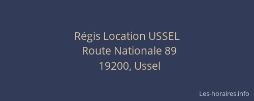 Régis Location USSEL