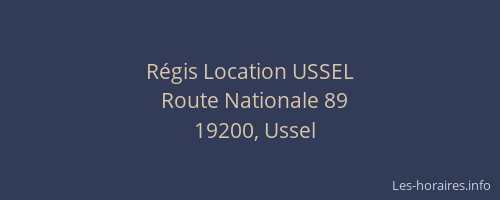 R&eacute;gis Location USSEL