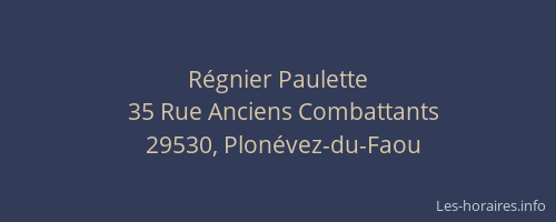 R&eacute;gnier Paulette