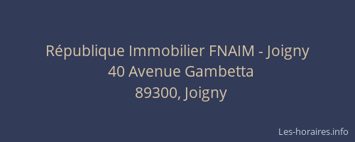 R&eacute;publique Immobilier FNAIM - Joigny
