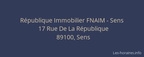 République Immobilier FNAIM - Sens