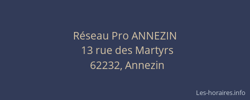 R&eacute;seau Pro ANNEZIN
