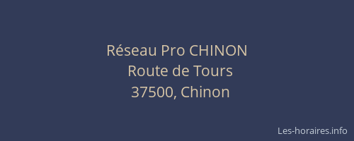 R&eacute;seau Pro CHINON