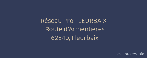 R&eacute;seau Pro FLEURBAIX
