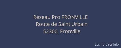 R&eacute;seau Pro FRONVILLE