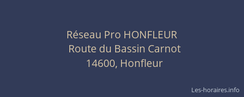 R&eacute;seau Pro HONFLEUR