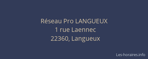 R&eacute;seau Pro LANGUEUX