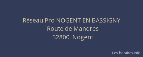 R&eacute;seau Pro NOGENT EN BASSIGNY