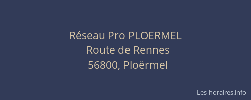 R&eacute;seau Pro PLOERMEL