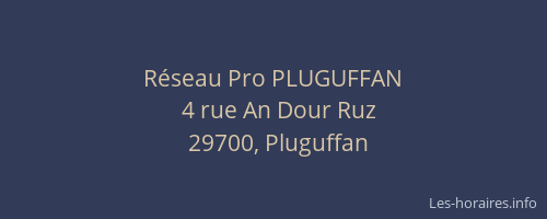 R&eacute;seau Pro PLUGUFFAN