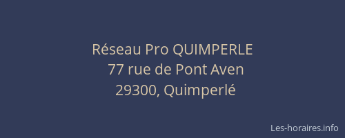 R&eacute;seau Pro QUIMPERLE