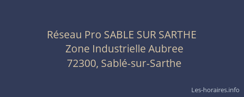 Réseau Pro SABLE SUR SARTHE