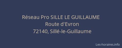 R&eacute;seau Pro SILLE LE GUILLAUME