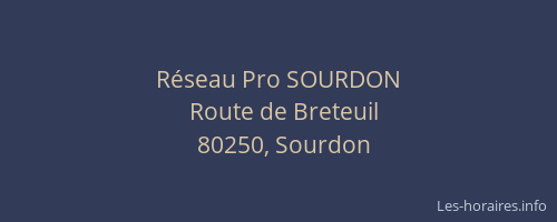 R&eacute;seau Pro SOURDON