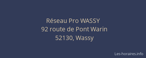 Réseau Pro WASSY