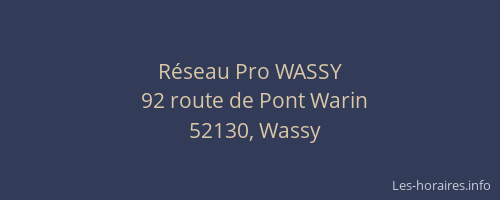 R&eacute;seau Pro WASSY