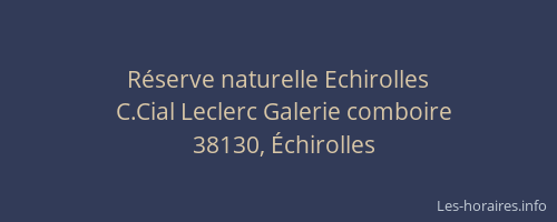 Réserve naturelle Echirolles