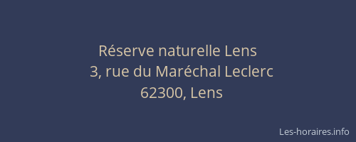 Réserve naturelle Lens
