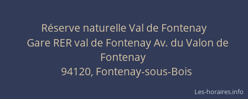 Réserve naturelle Val de Fontenay