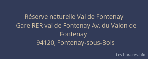 R&eacute;serve naturelle Val de Fontenay