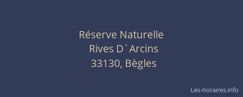 R&eacute;serve Naturelle
