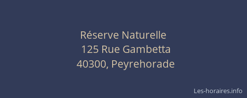 R&eacute;serve Naturelle